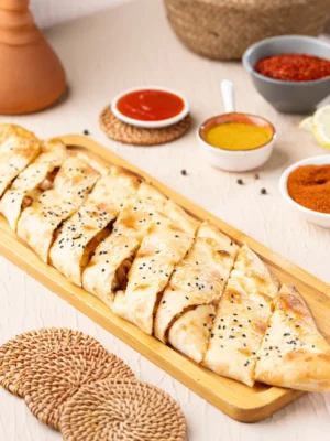CHICKEN CHEESE FLAT BREAD (PIDE)