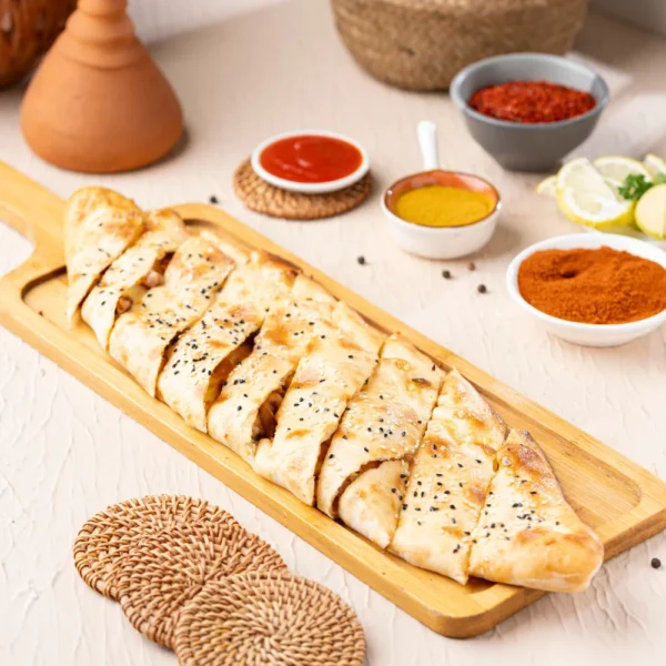 CHICKEN CHEESE FLAT BREAD (PIDE)